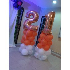 Balloon Column with Number Foil Balloon 